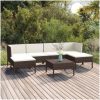 Loungegrupp för trädgården med dynor 7 delar konstrotting brun vidaXL – miniatyr 1