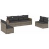 Loungegrupp för trädgården med dynor 8 delar grå konstrotting vidaXL – miniatyr 2