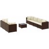Loungegrupp för trädgården med dynor 8 delar konstrotting brun vidaXL – miniatyr 2