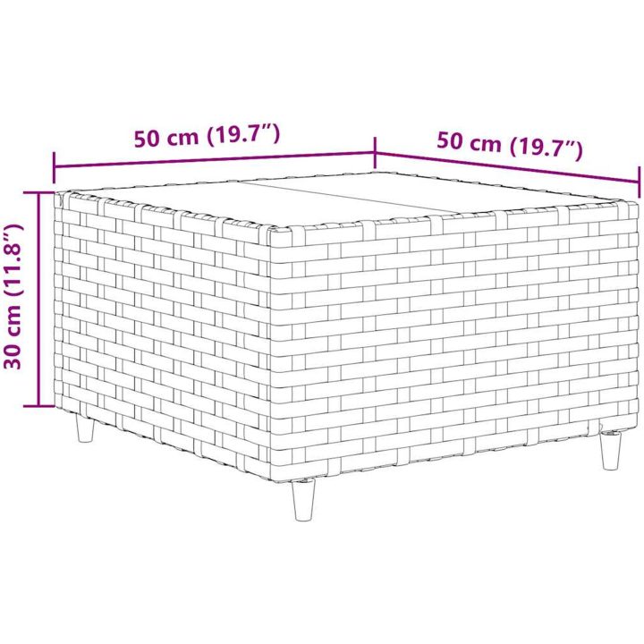 Loungegrupp för trädgården med dynor 8 delar konstrotting brun vidaXL – bild 11