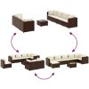 Loungegrupp för trädgården med dynor 8 delar konstrotting brun vidaXL – miniatyr 6