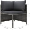 Loungegrupp för trädgården med dynor 8 delar konstrotting grå vidaXL – miniatyr 10