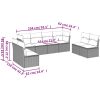 Loungegrupp för trädgården med dynor 8 delar svart konstrotting vidaXL – miniatyr 3