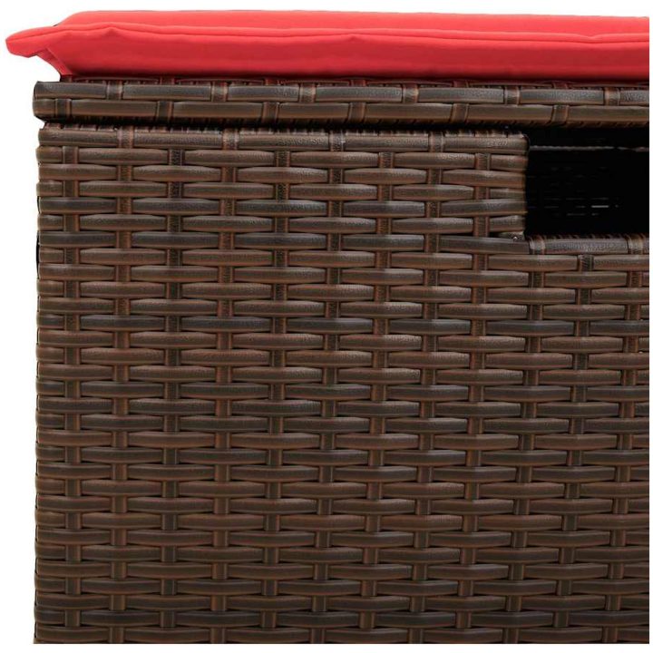 Loungegrupp för trädgården med dynor 9 delar konstrotting brun vidaXL – bild 11