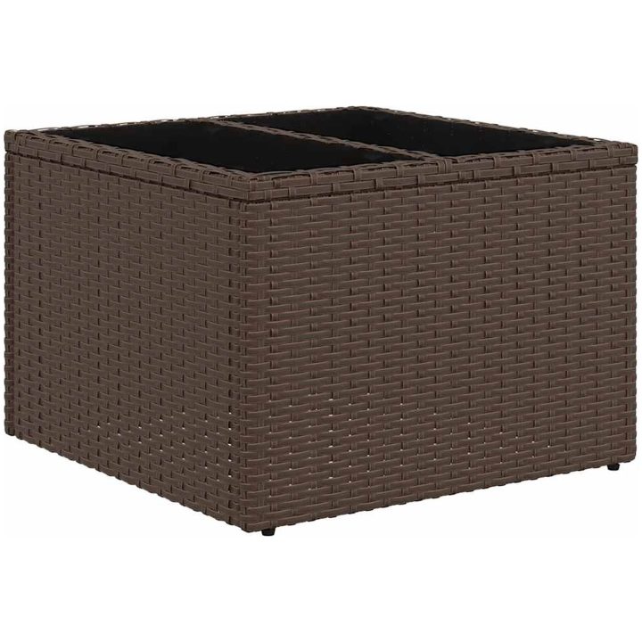 Loungegrupp för trädgården med dynor 9 delar konstrotting brun vidaXL – bild 6