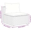 Loungegrupp för trädgården med dynor 9 delar svart konstrotting vidaXL – miniatyr 8