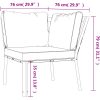 Loungegrupp för trädgården med grå dynor 5 delar stål vidaXL – miniatyr 12