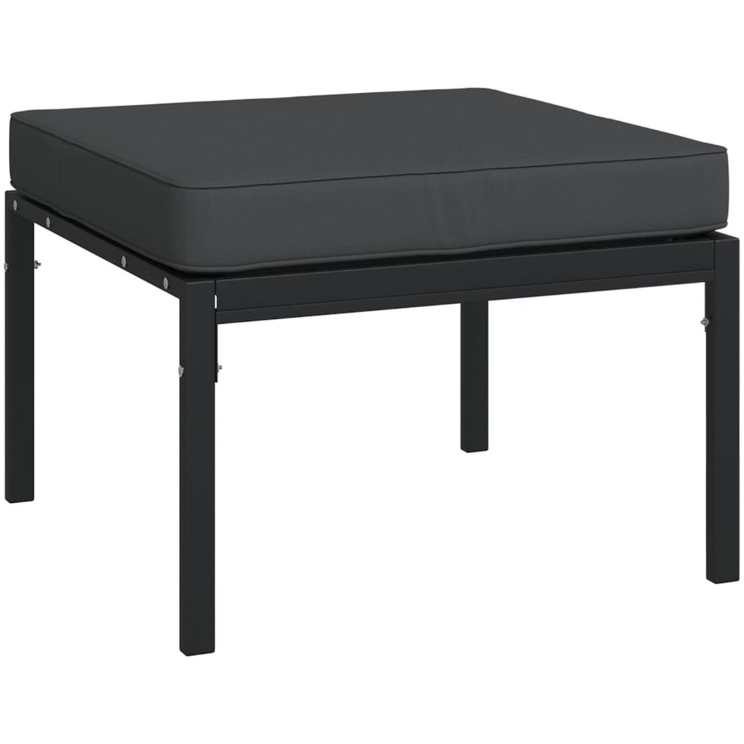 Loungegrupp för trädgården med grå dynor 9 delar stål vidaXL – bild 10
