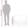 Loungegrupp för trädgården med gräddvita dynor 2 delar bambu vidaXL – miniatyr 12