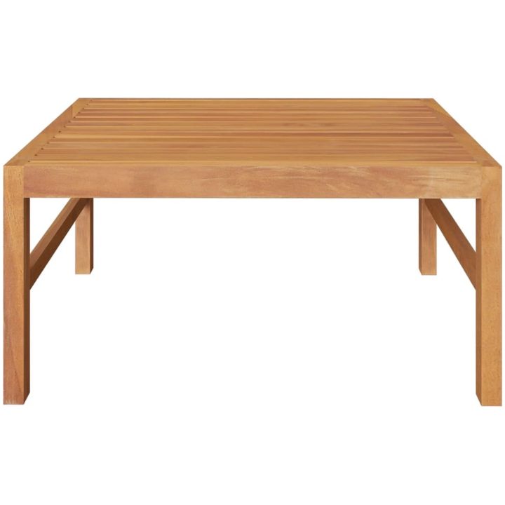 Loungegrupp för trädgården med gräddvita dynor 2 delar teak vidaXL – bild 5
