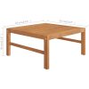Loungegrupp för trädgården med gräddvita dynor 2 delar teak vidaXL – miniatyr 7