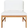 Loungegrupp för trädgården med gräddvita dynor 3 delar teak vidaXL – miniatyr 3