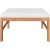 Loungegrupp för trädgården med gräddvita dynor 3 delar teak vidaXL – miniatyr 5
