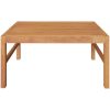 Loungegrupp för trädgården med gräddvita dynor 3 delar teak vidaXL – miniatyr 7