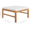 Loungegrupp för trädgården med gräddvita dynor 3 delar teak vidaXL – miniatyr 9