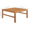 Loungegrupp för trädgården med gräddvita dynor 3 delar teak vidaXL – miniatyr 10