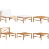 Loungegrupp för trädgården med gräddvita dynor 3 delar teak vidaXL – miniatyr 1