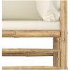 Loungegrupp för trädgården med gräddvita dynor 8 delar bambu vidaXL – miniatyr 4