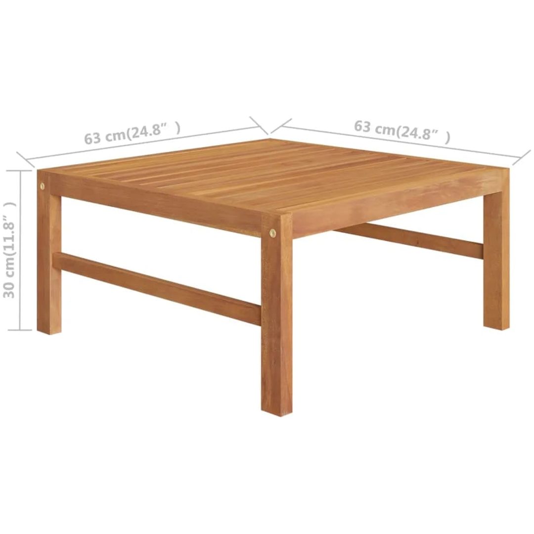 Loungegrupp för trädgården med mörkgrå dynor 2 delar teak vidaXL – bild 7