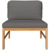 Loungegrupp för trädgården med mörkgråa dynor 3 delar teak vidaXL – miniatyr 3