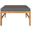 Loungegrupp för trädgården med mörkgråa dynor 3 delar teak vidaXL – miniatyr 5