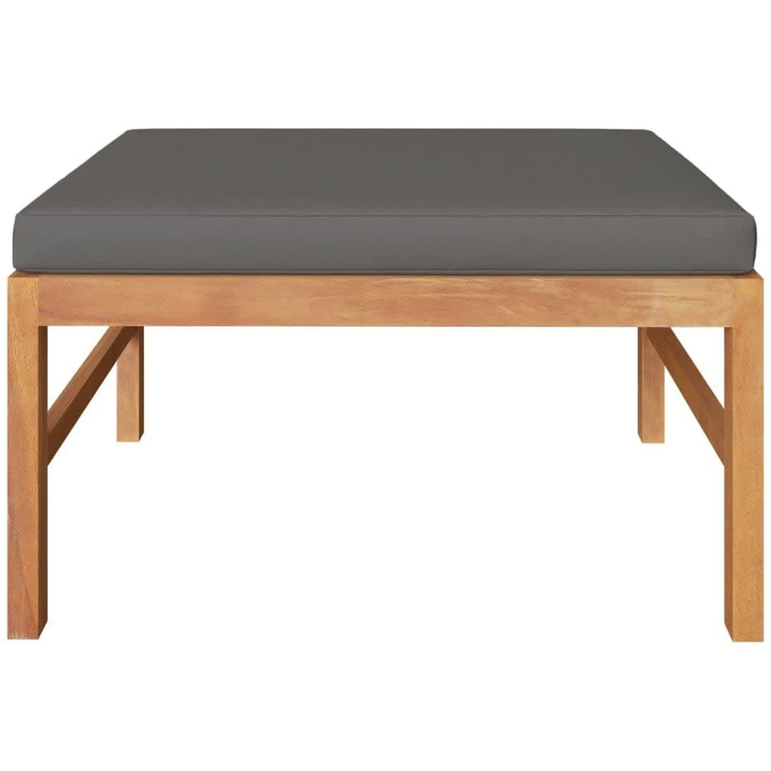 Loungegrupp för trädgården med mörkgråa dynor 3 delar teak vidaXL – bild 5