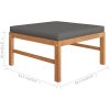 Loungegrupp för trädgården med mörkgråa dynor 3 delar teak vidaXL – miniatyr 9