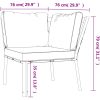 Loungegrupp för trädgården med sandfärgade dynor 5 delar stål vidaXL – miniatyr 12