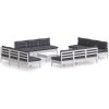 Loungegrupp med antracit dynor 13 delar massiv furu vidaXL – miniatyr 2