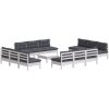 Loungegrupp med antracit dynor 13 delar massiv furu vidaXL – miniatyr 3