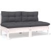 Loungegrupp med antracit dynor 13 delar massiv furu vidaXL – miniatyr 4