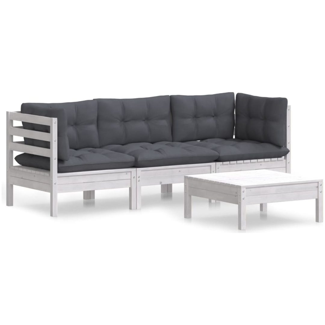 Loungegrupp med antracit dynor 4 delar furu vidaXL – bild 2