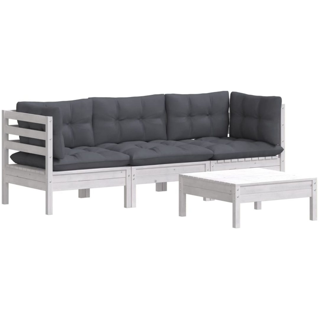 Loungegrupp med antracit dynor 4 delar furu vidaXL – bild 3