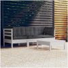 Loungegrupp med antracit dynor 4 delar furu vidaXL – miniatyr 1