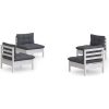 Loungegrupp med antracit dynor 4 delar massiv furu vidaXL – miniatyr 2