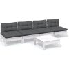 Loungegrupp med antracit dynor 5 delar massiv furu vidaXL – miniatyr 2
