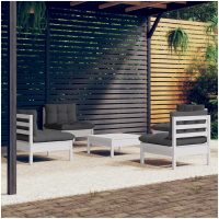 Loungegrupp med antracit dynor 5 delar massiv furu vidaXL