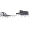 Loungegrupp med antracit dynor 6 delar massiv furu vidaXL – miniatyr 3