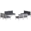 Loungegrupp med antracit dynor 8 delar massiv furu vidaXL – miniatyr 3
