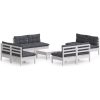 Loungegrupp med antracit dynor 9 delar massiv furu vidaXL – miniatyr 2