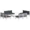 Loungegrupp med antracit dynor 9 delar massiv furu vidaXL – miniatyr 3