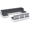 Loungegrupp med dynor 10 delar vit massiv furu vidaXL – miniatyr 2