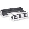 Loungegrupp med dynor 11 delar vit massiv furu vidaXL – miniatyr 2
