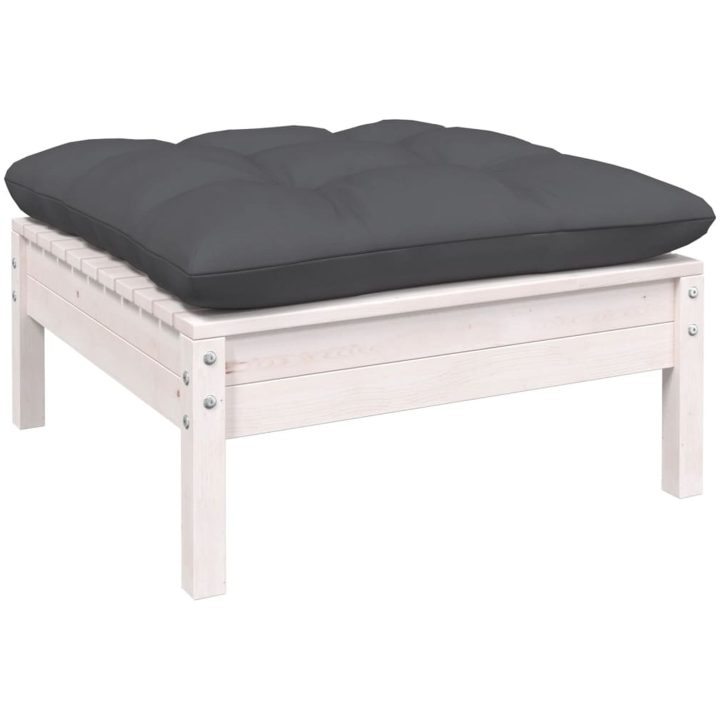 Loungegrupp med dynor 11 delar vit massiv furu vidaXL – bild 5