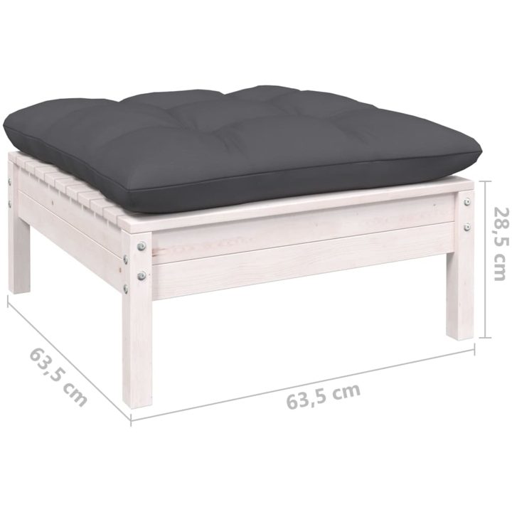 Loungegrupp med dynor 11 delar vit massiv furu vidaXL – bild 8