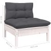 Loungegrupp med dynor 11 delar vit massiv furu vidaXL – miniatyr 9