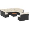 Loungegrupp med dynor 12 delar svart konstrotting vidaXL – miniatyr 2
