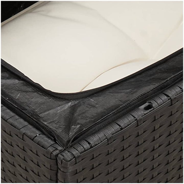 Loungegrupp med dynor 12 delar svart konstrotting vidaXL – bild 7