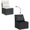 Loungegrupp med dynor 12 delar svart konstrotting vidaXL – miniatyr 8