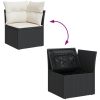 Loungegrupp med dynor 12 delar svart konstrotting vidaXL – miniatyr 9